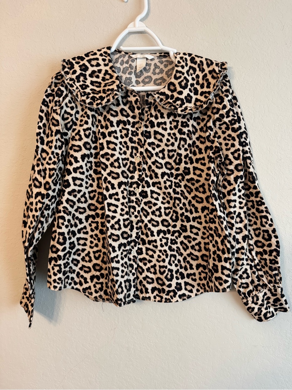 H&M Animal Print Button Up Blouse